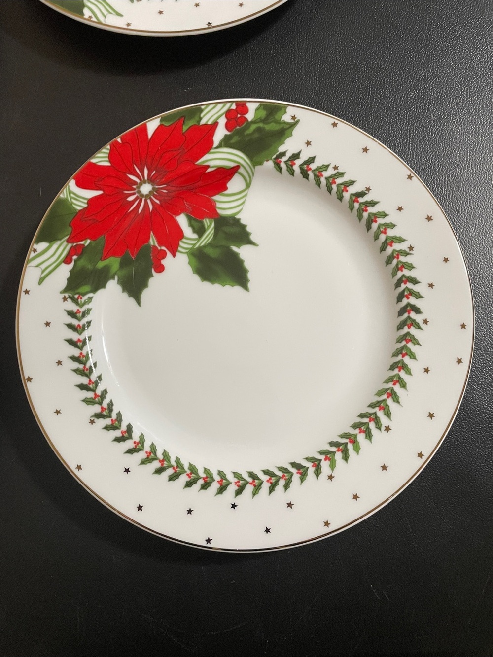 American Atelier Poinsettia by Suzanna Evans 8inch Side Plates x 4